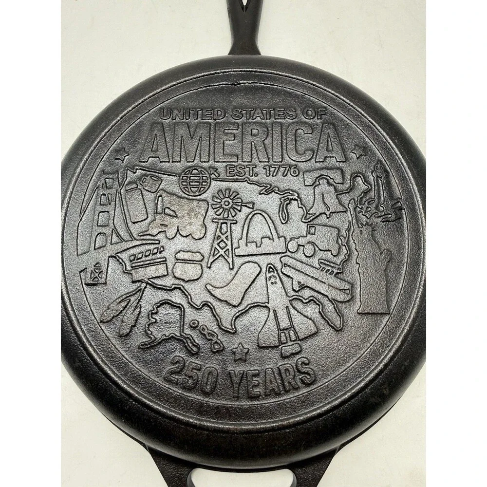 Lodge L8SK3 10.25 inch Cast Iron Skillet 250th Anniversary Special Logo